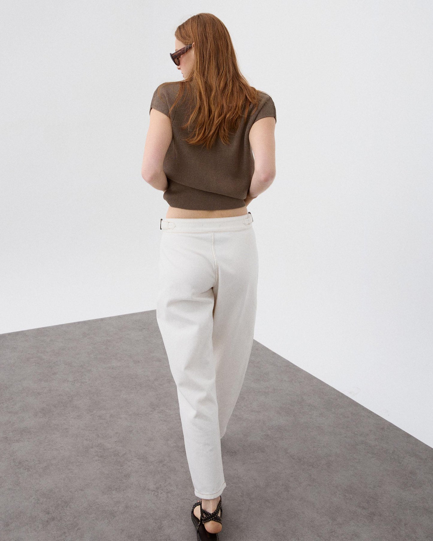 Jeans Pieza Delantera Blanco