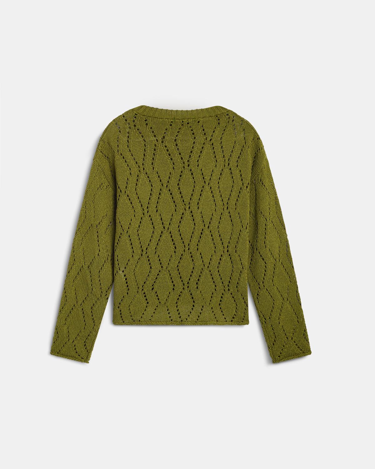 Green Diamond Die-Cut Sweater