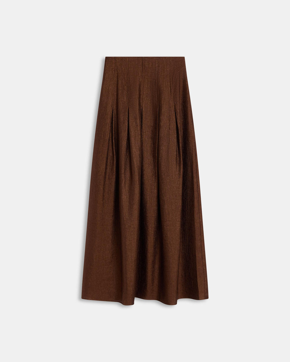 Jupe Coutures Plis Creux Marron