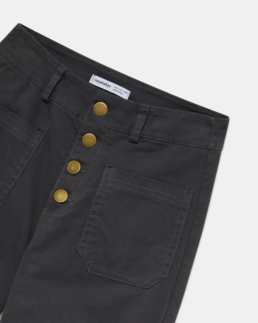 Jeans Bolsillos De Plastón Antracita