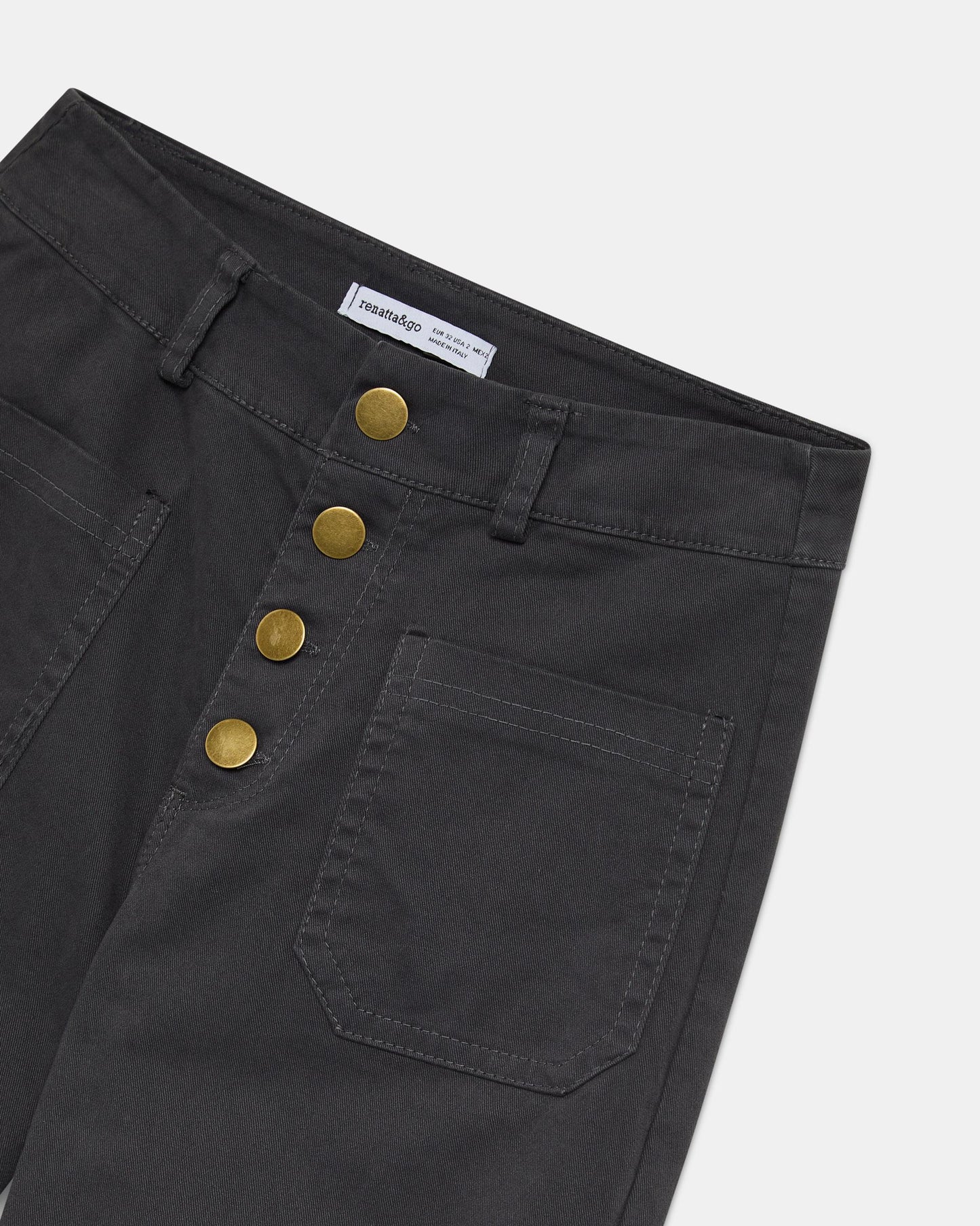 Jeans Bolsillos De Plastón Antracita