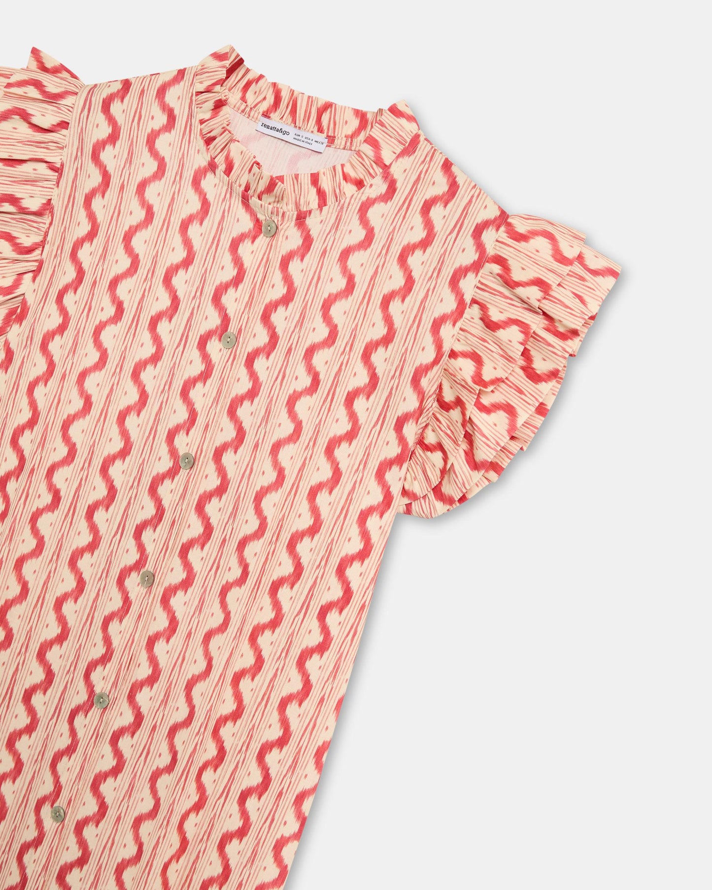 Vestido Camisero Volantes Rosa