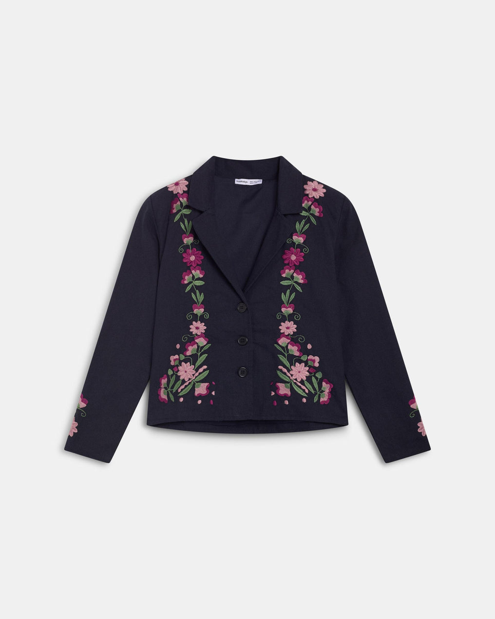 Floral Embroidered Blazer Black