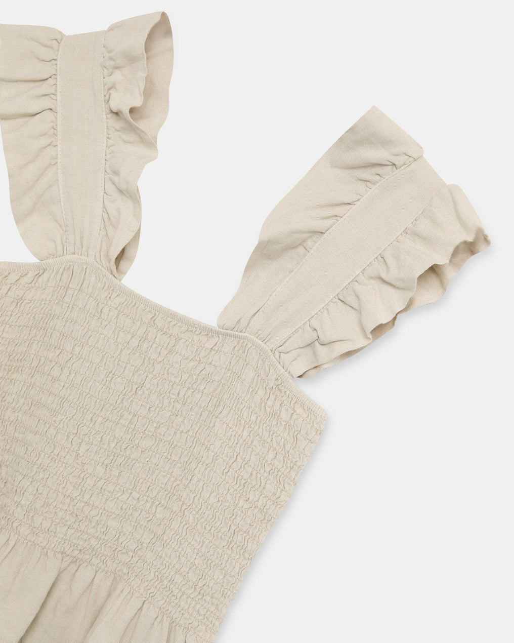 Top Nido De Abeja Volantes Tirantes Crudo