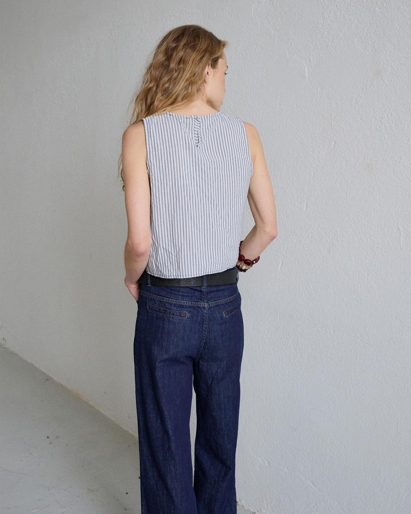 Top Rayas Bicolor Gris