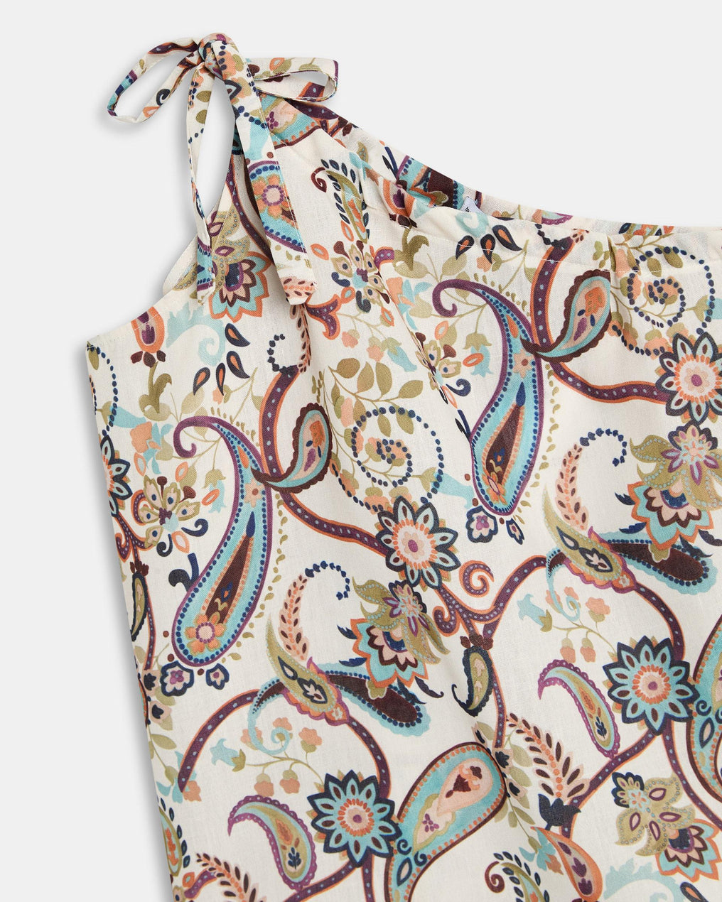 Top Asymétrique Lacet Imprimé Multicolore