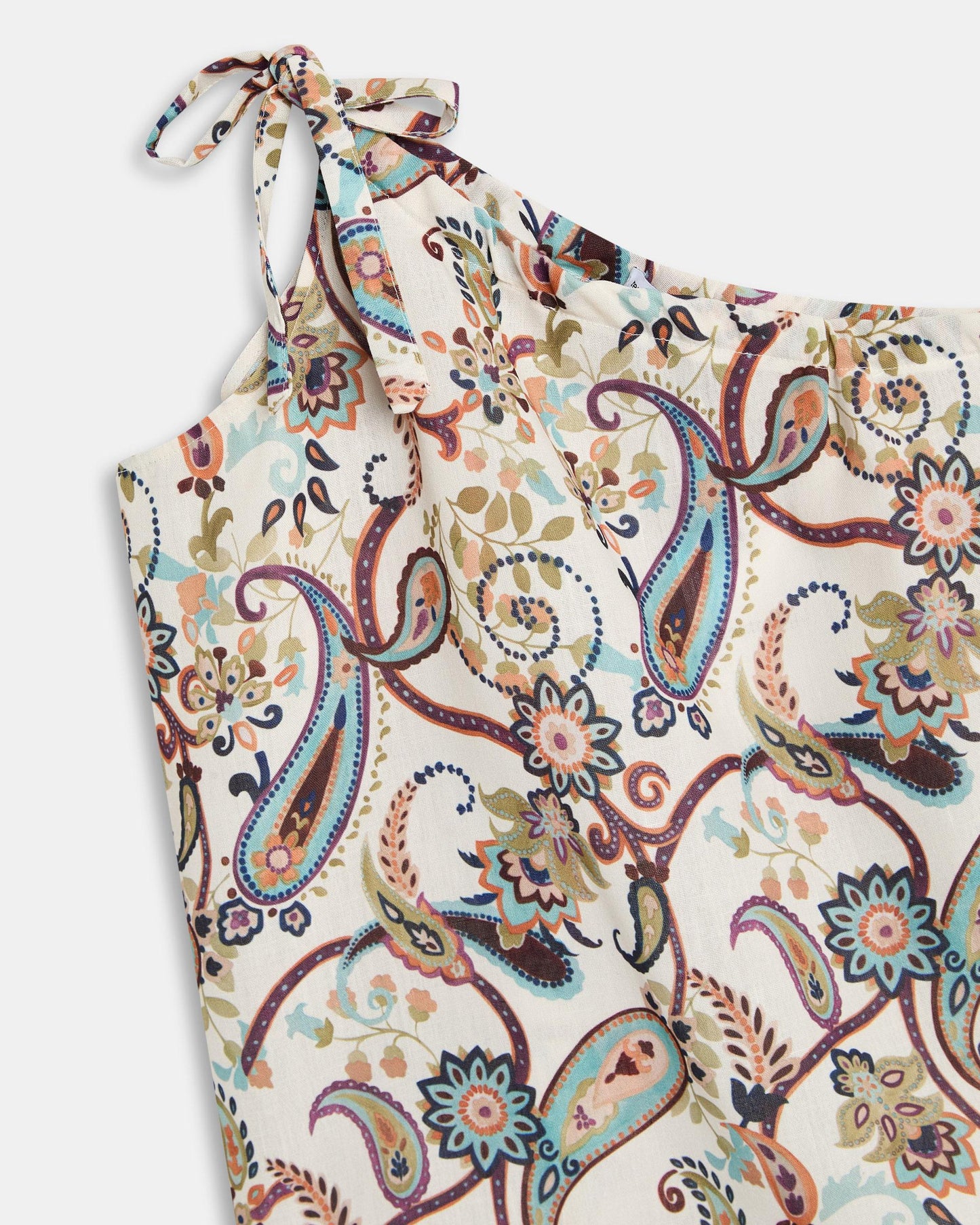 Top Asymétrique Lacet Imprimé Multicolore