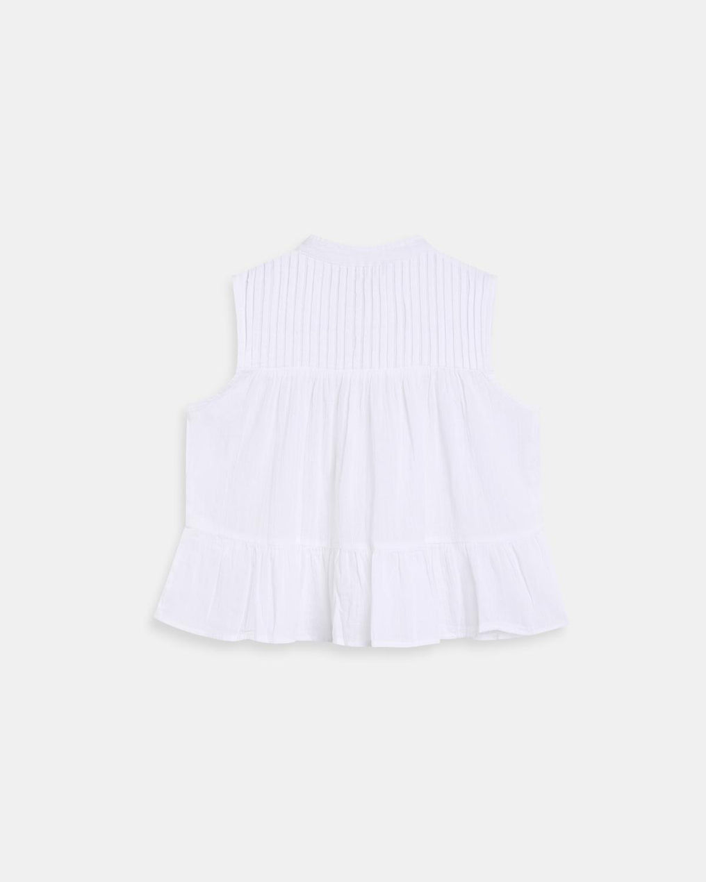 Sleeveless Frogging Blouse White