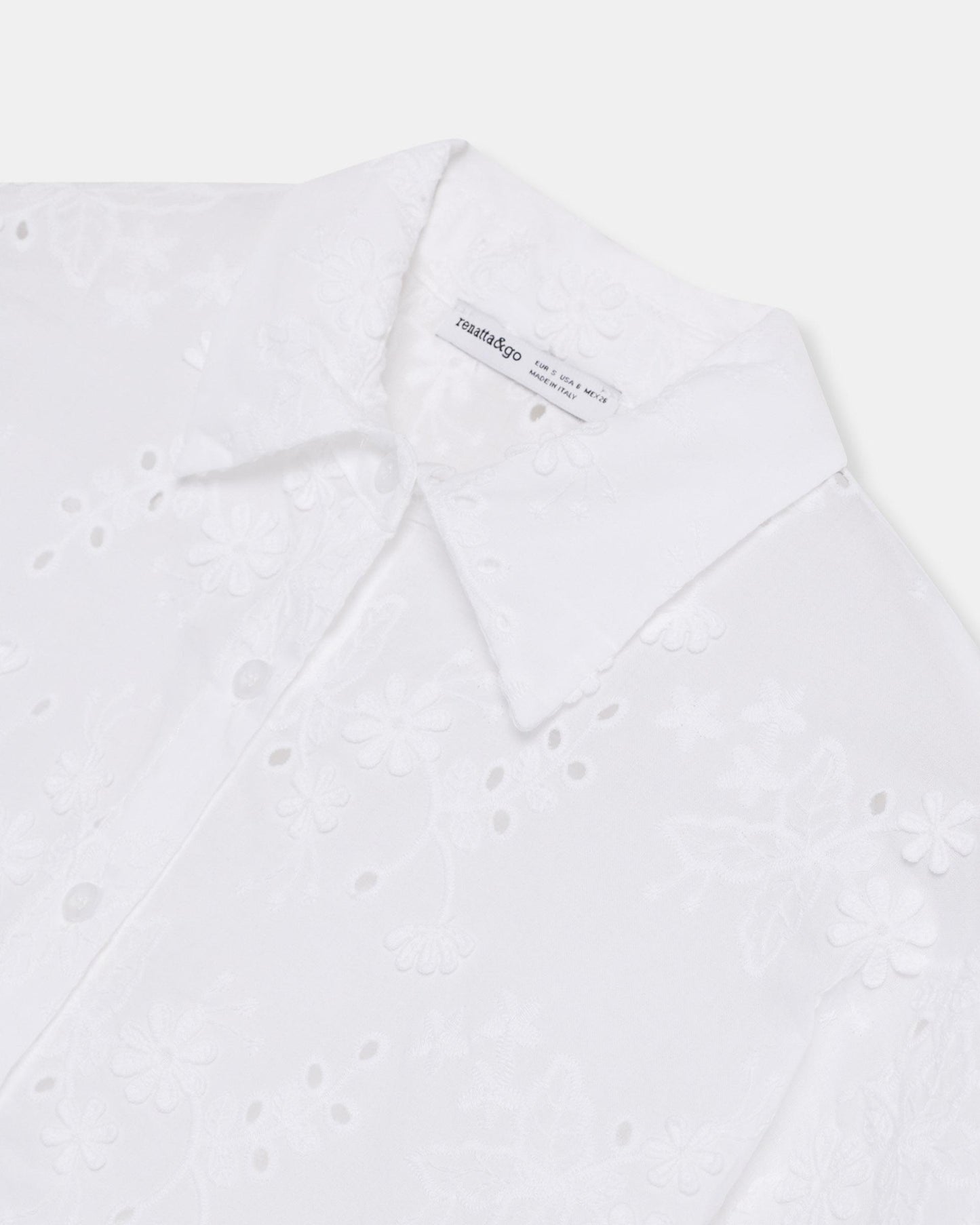 White Short Sleeve Shirt with Cut-Outs