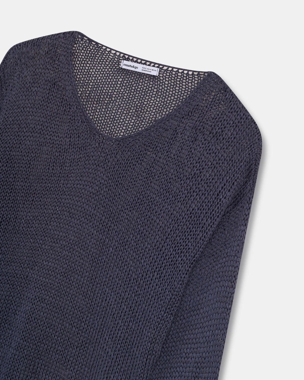 Jersey Calado Cuello Pico Azul