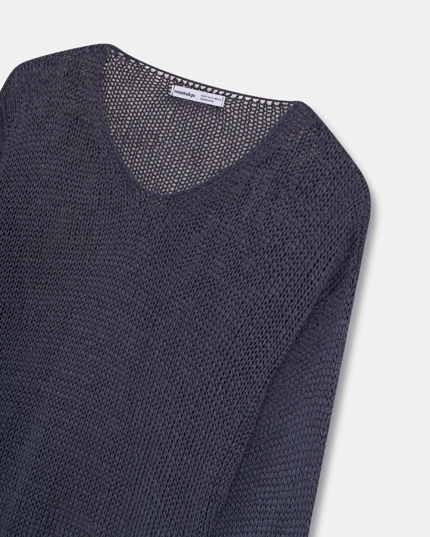 Jersey Calado Cuello Pico Azul