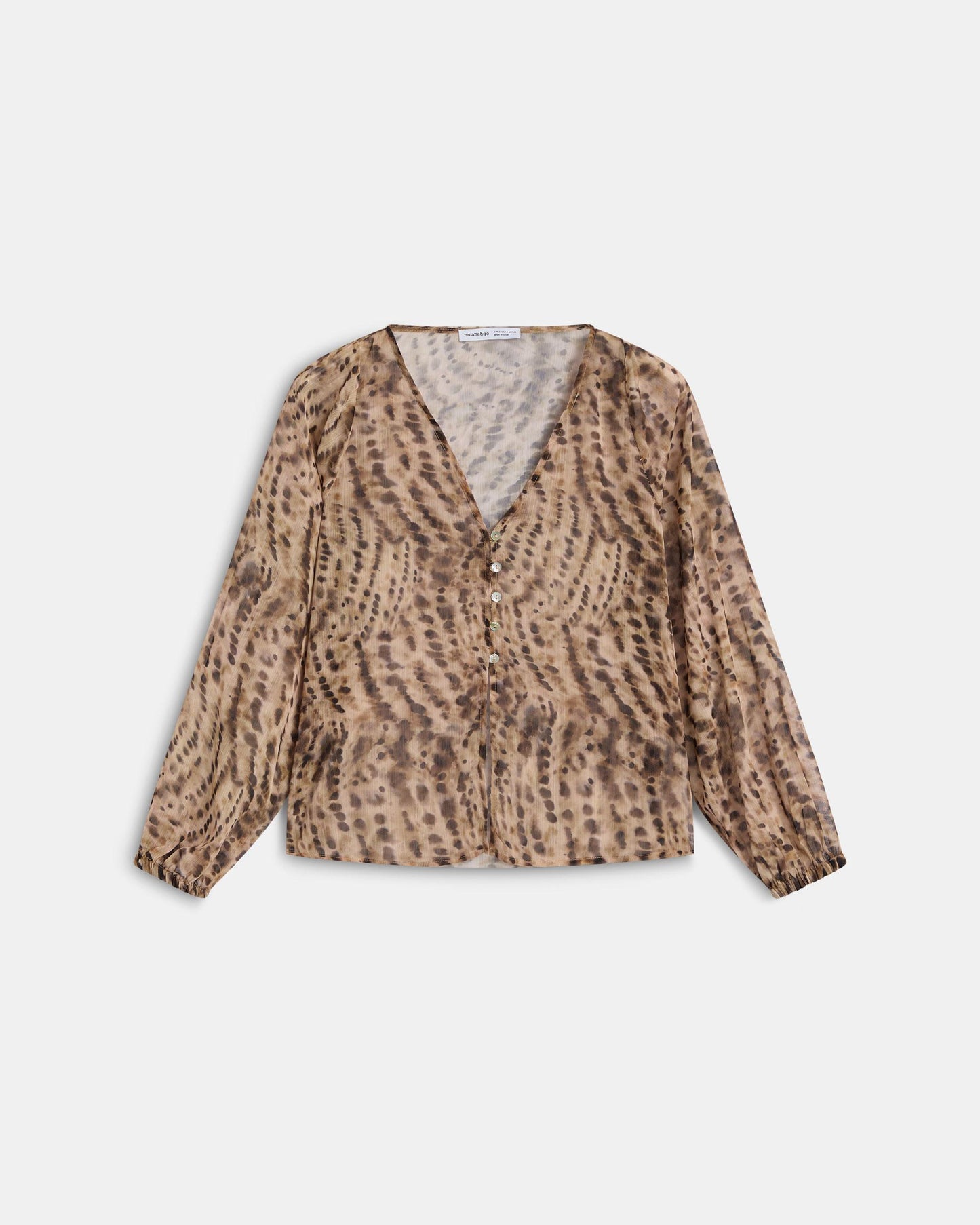 Blusa Fluida Animal Print Beige