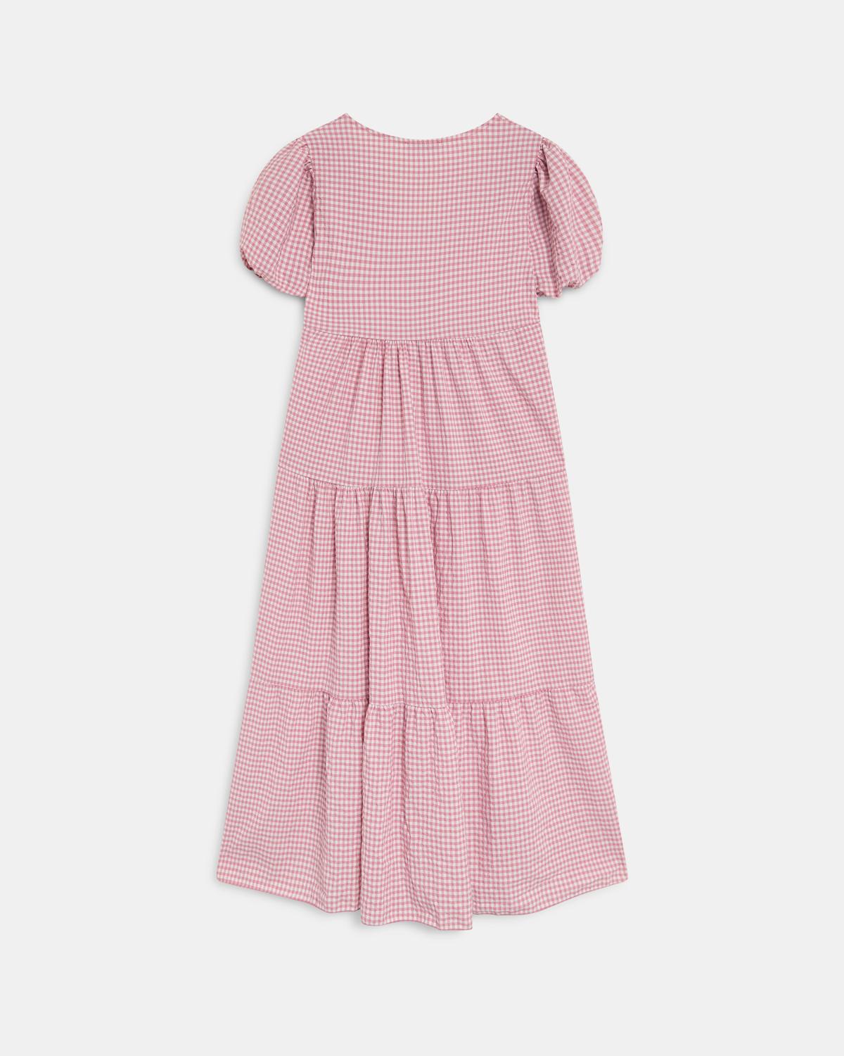 Vestido Comprido com Cortes Rosa