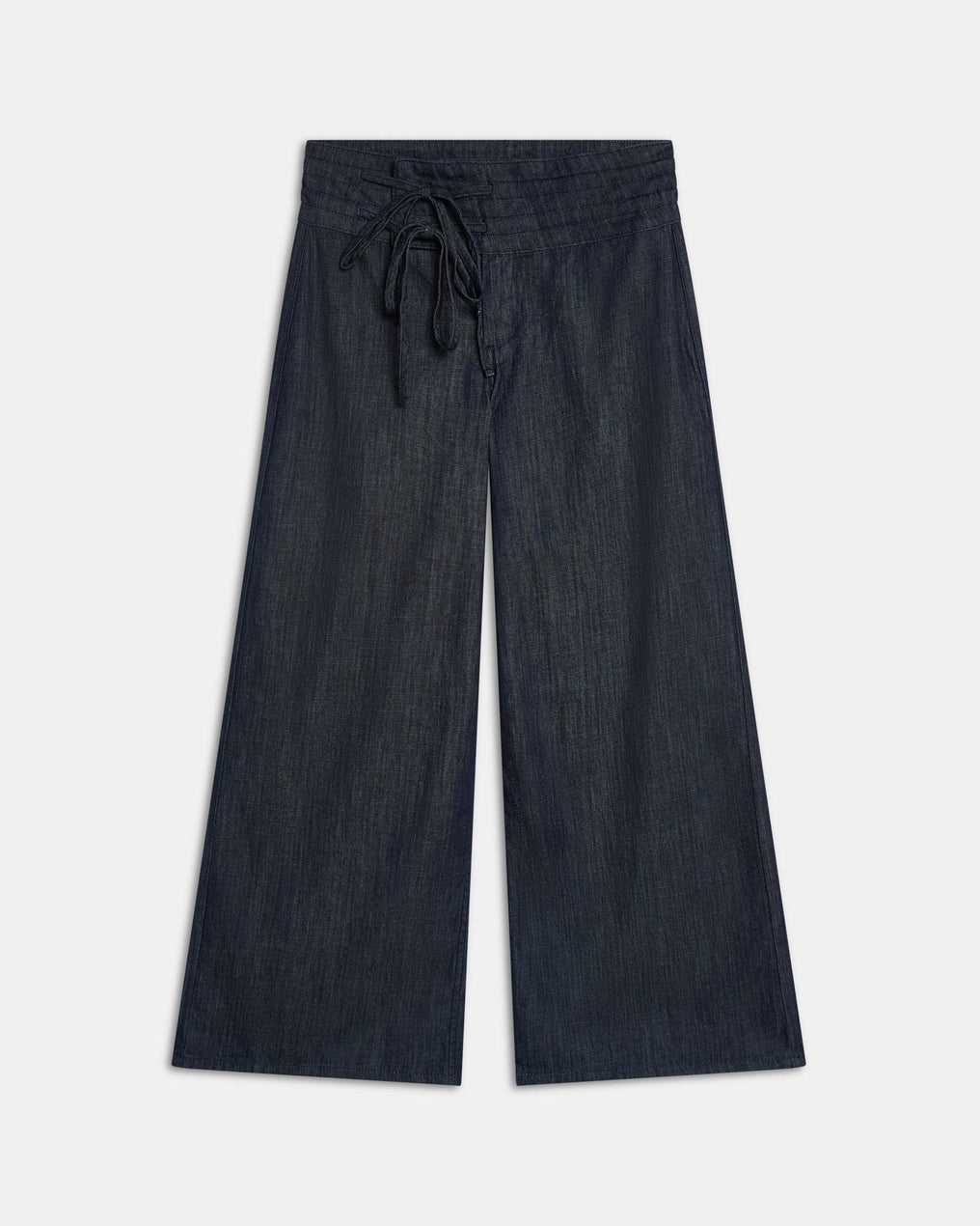 Jeans Triple Taille Lacet Bleu Foncé