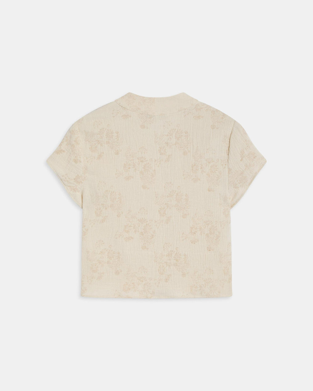 Top Jacquard Imprimé Floral Écru