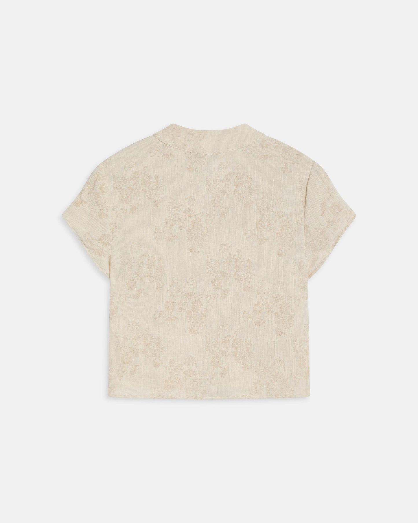 Top Jacquard Imprimé Floral Écru