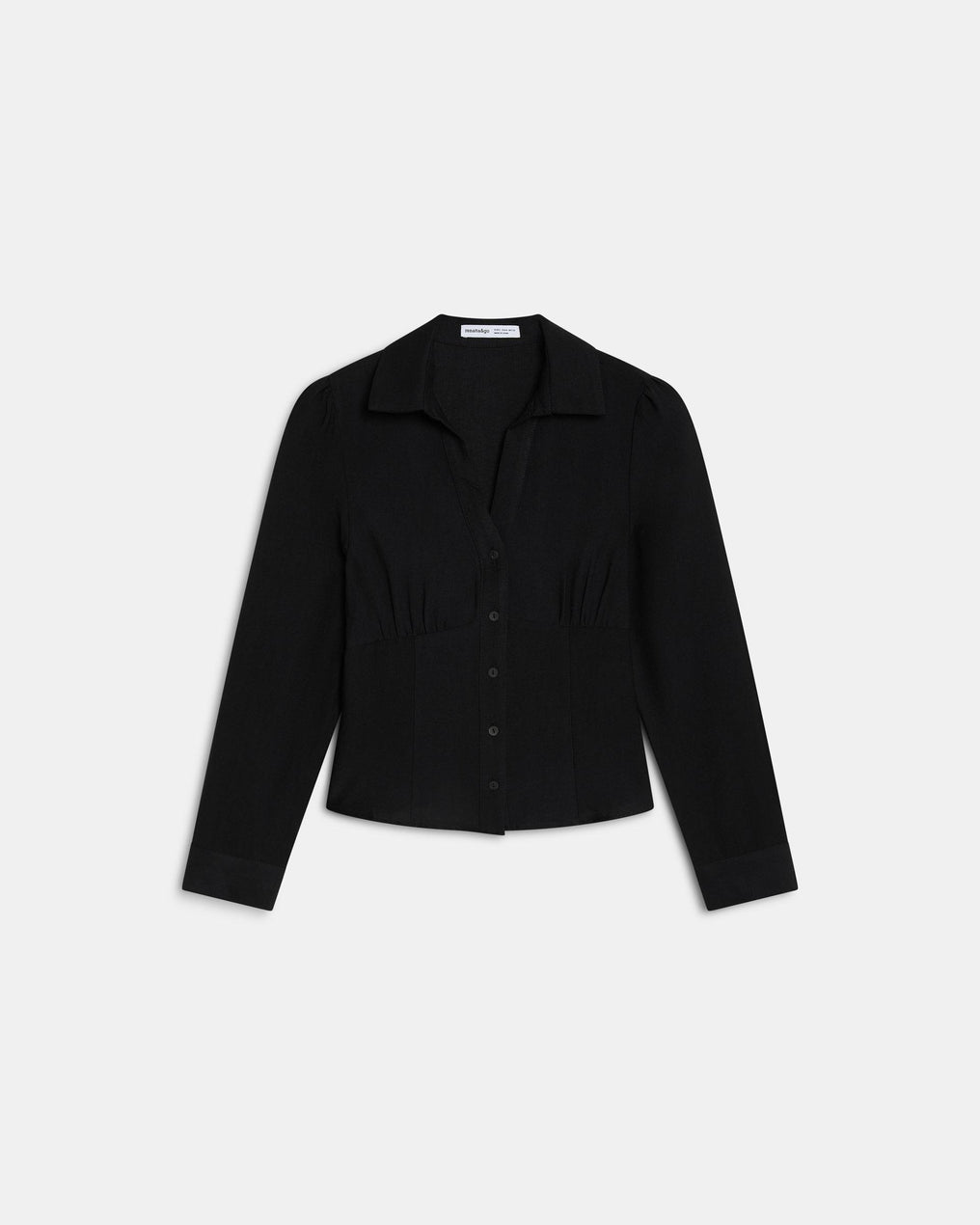 Camisa Botones Pinzas Negro