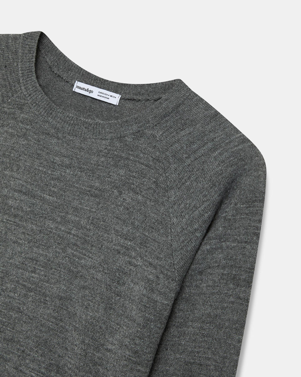 Jersey Cuello Redondo Punto Fino Gris