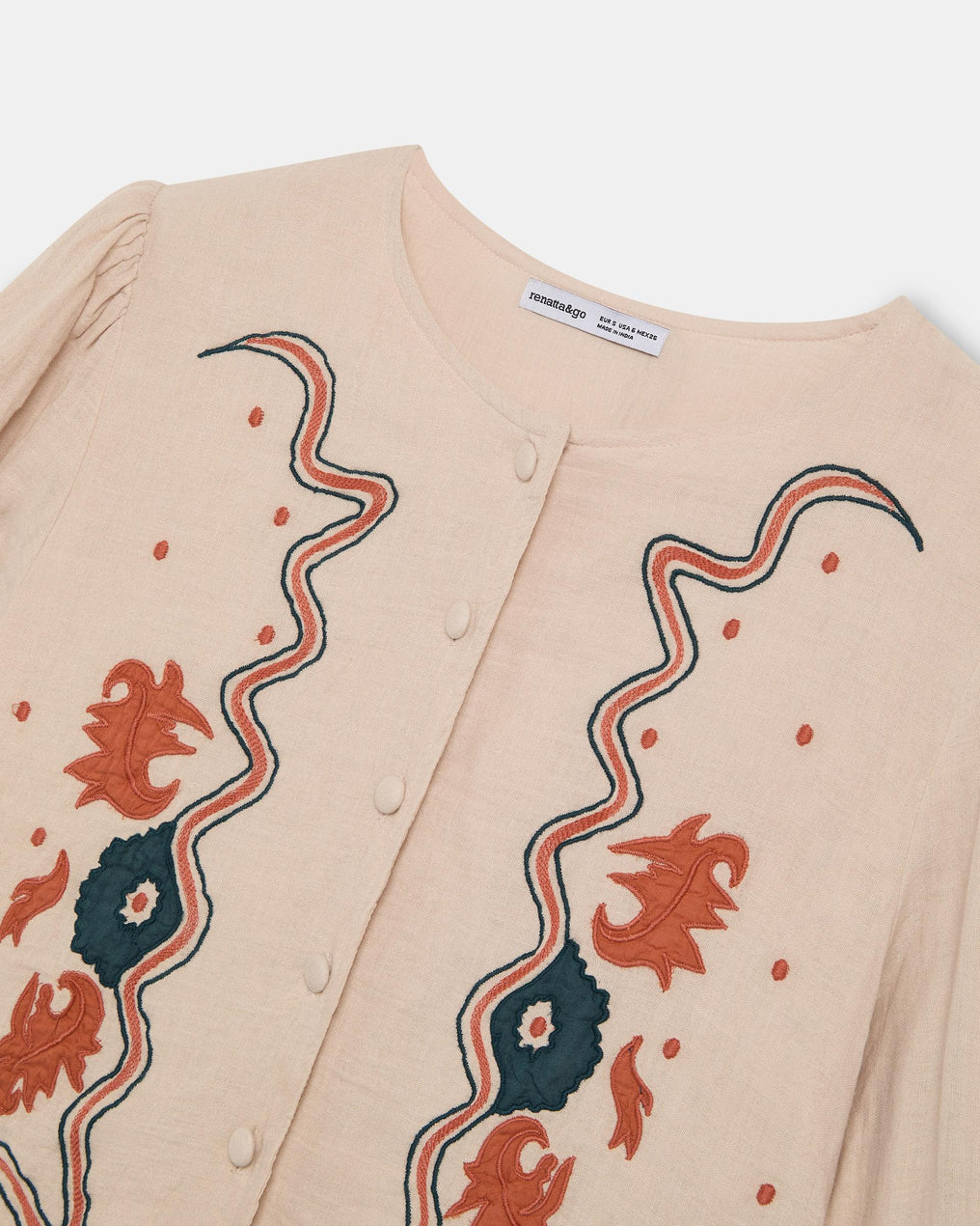 Sobrecamisa Bordados Etnicos Rosa Palo