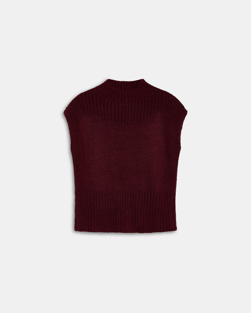 Chaleco Detalles Rib Granate