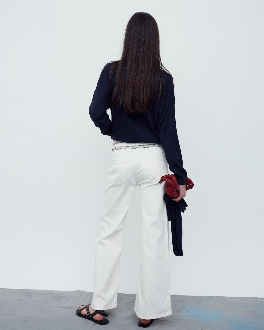 Jeans Detalhe Cós Branco