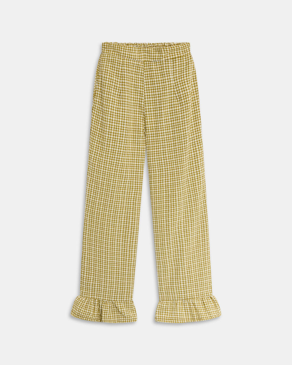 Pantalón Cuadros Volante Bajo Verde