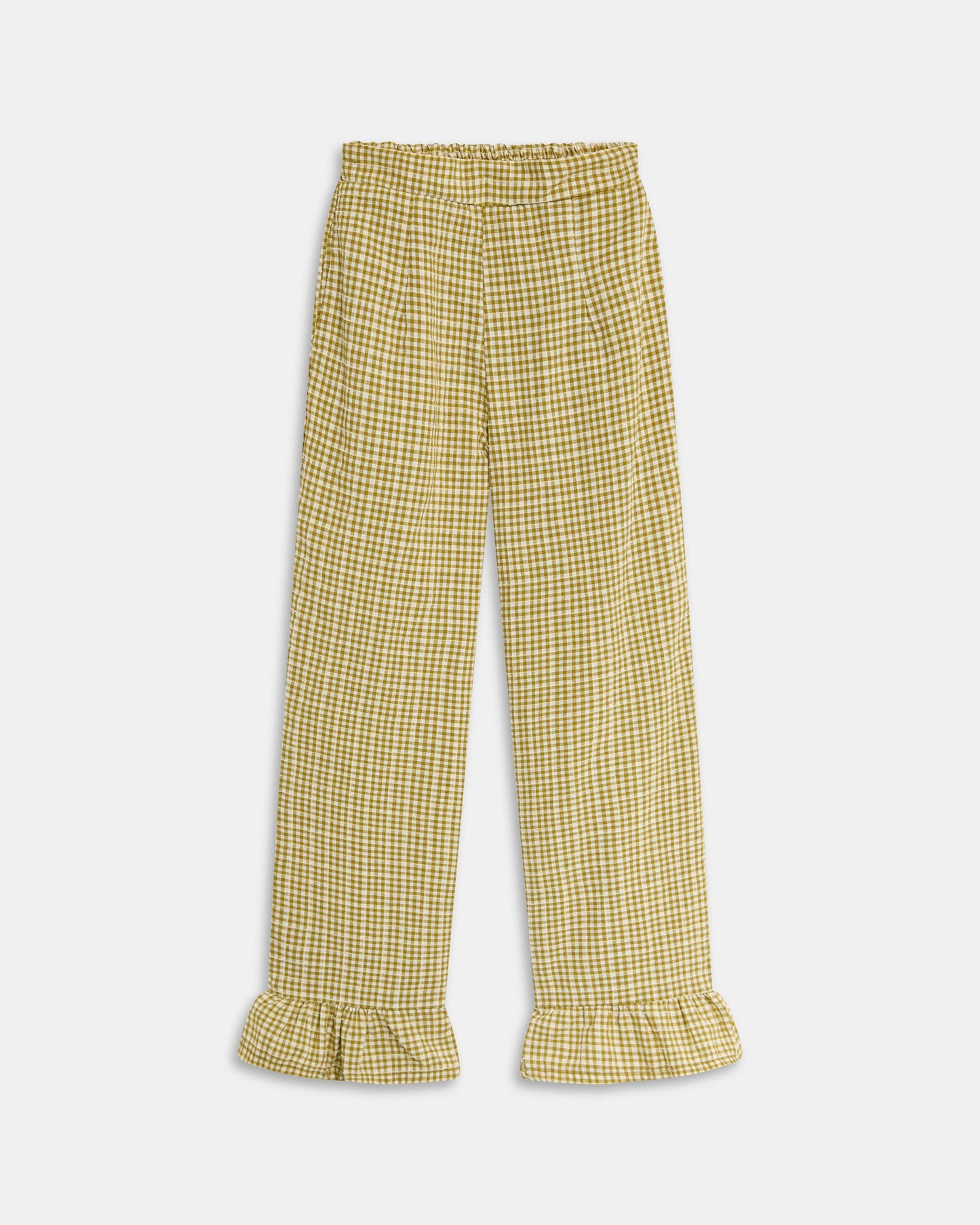 Pantalón Cuadros Volante Bajo Verde