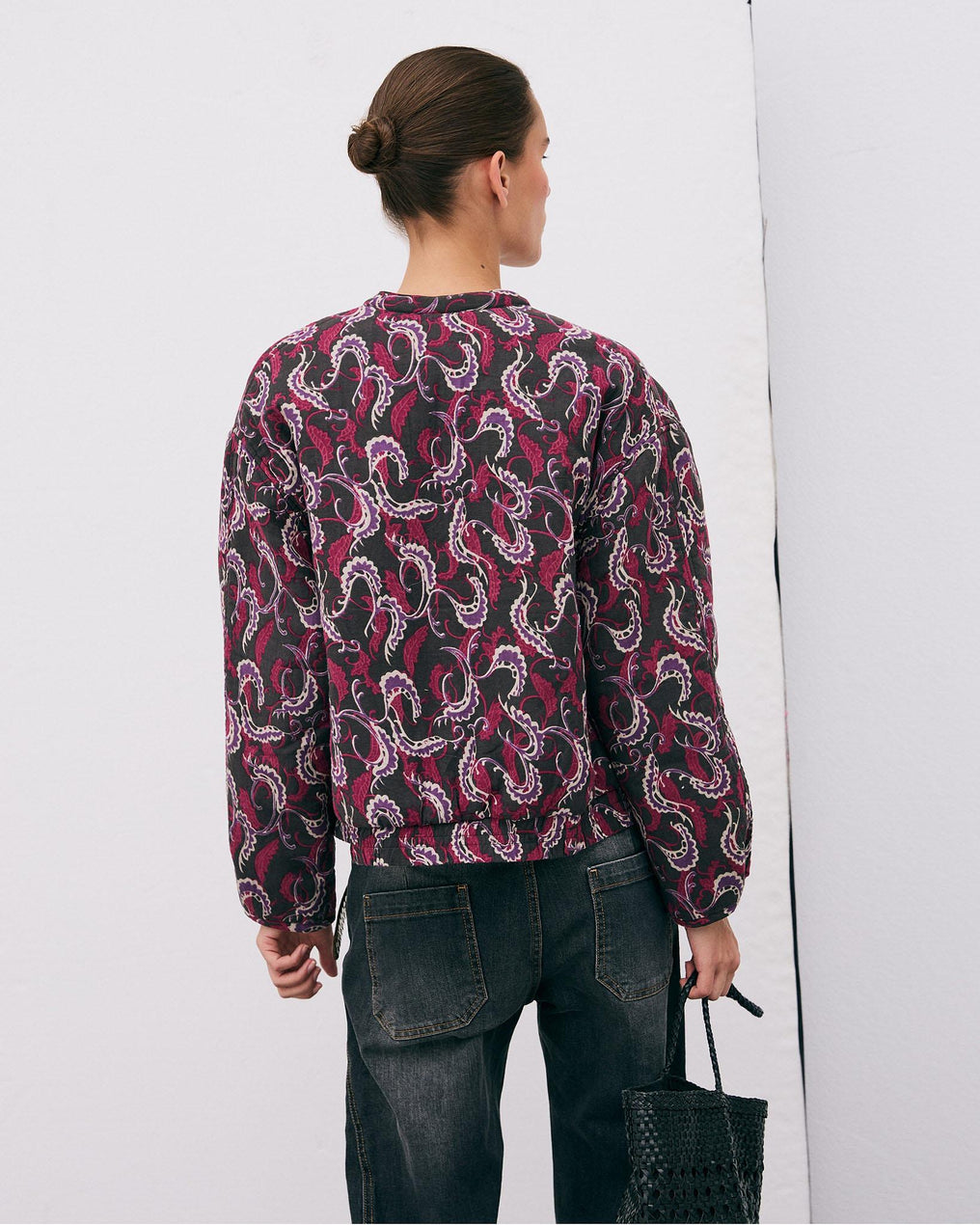 Chaqueta Bomber Estampado Antracita