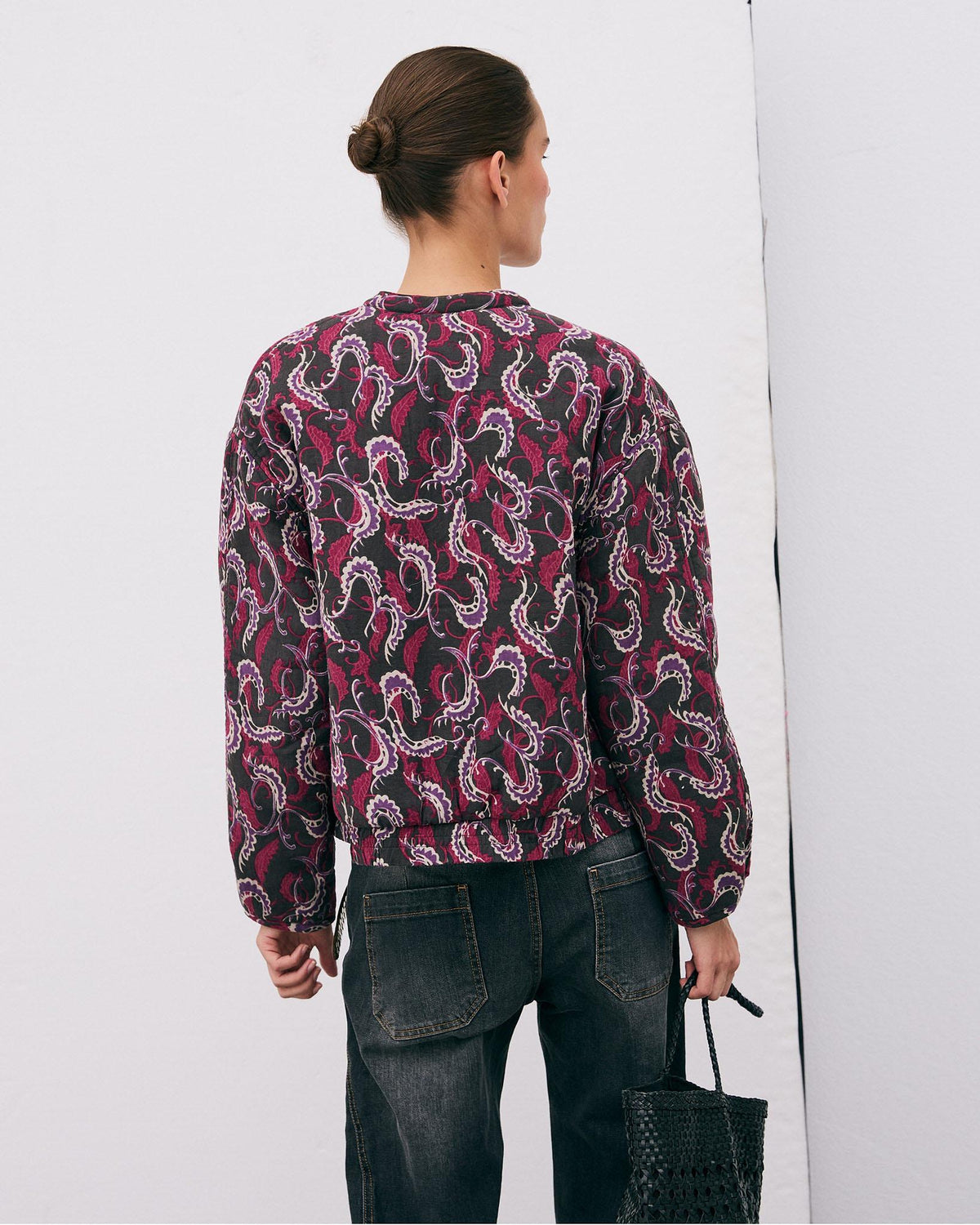 Chaqueta Bomber Estampado Antracita