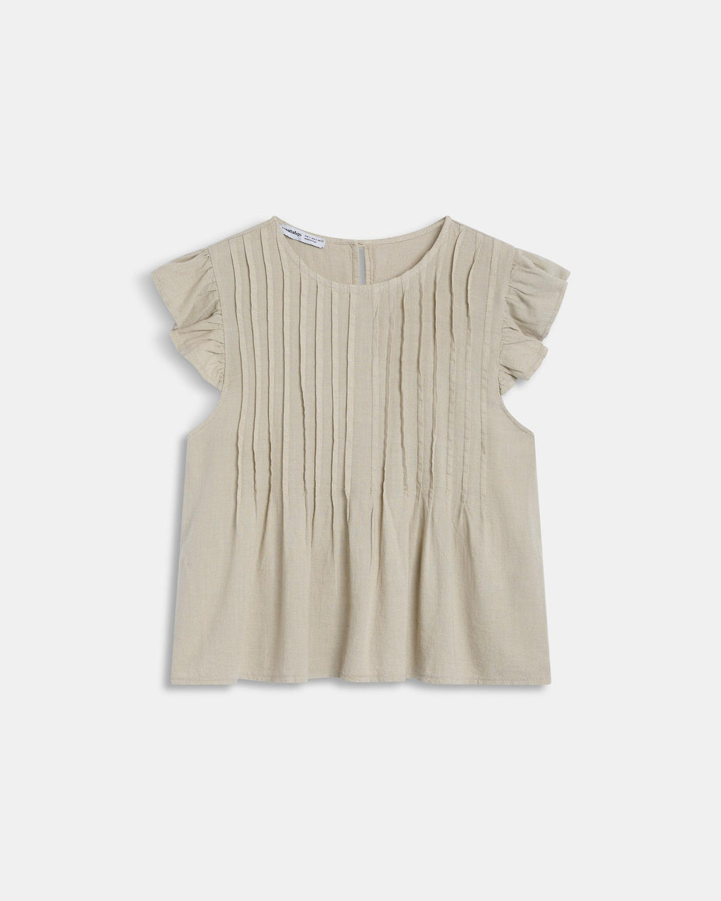 Blusa Jaretas Con Lino Beige