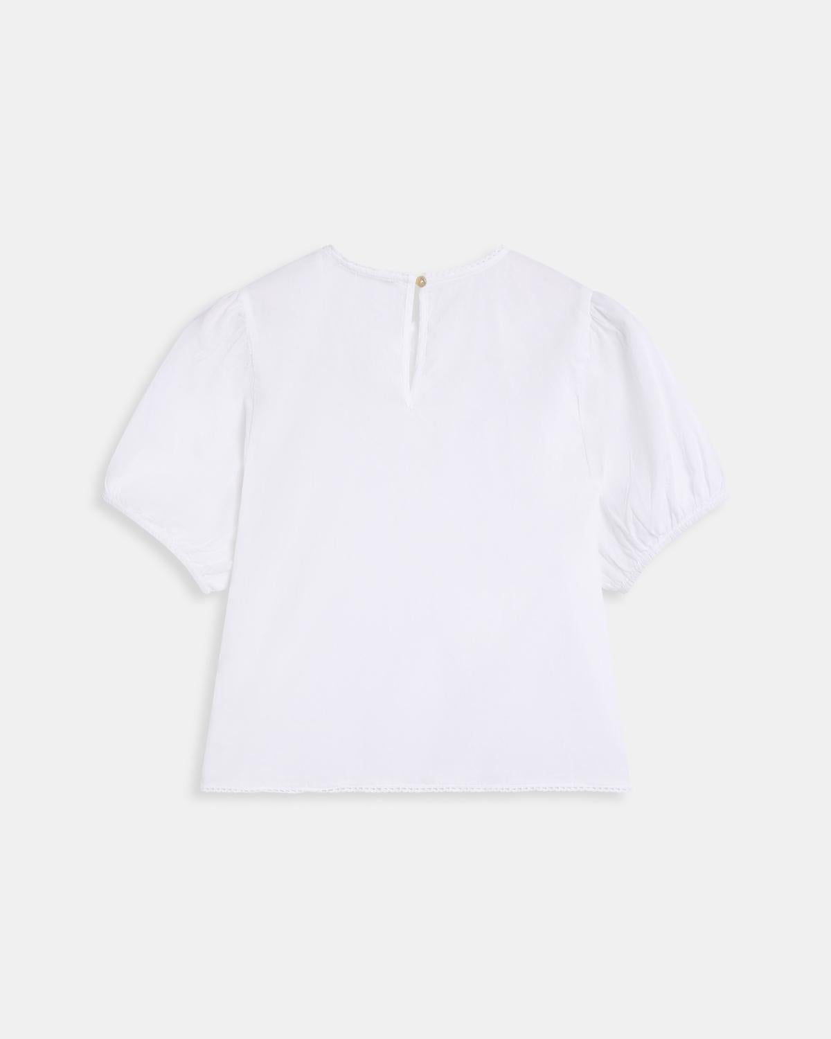 White Stud Embroidered Blouse