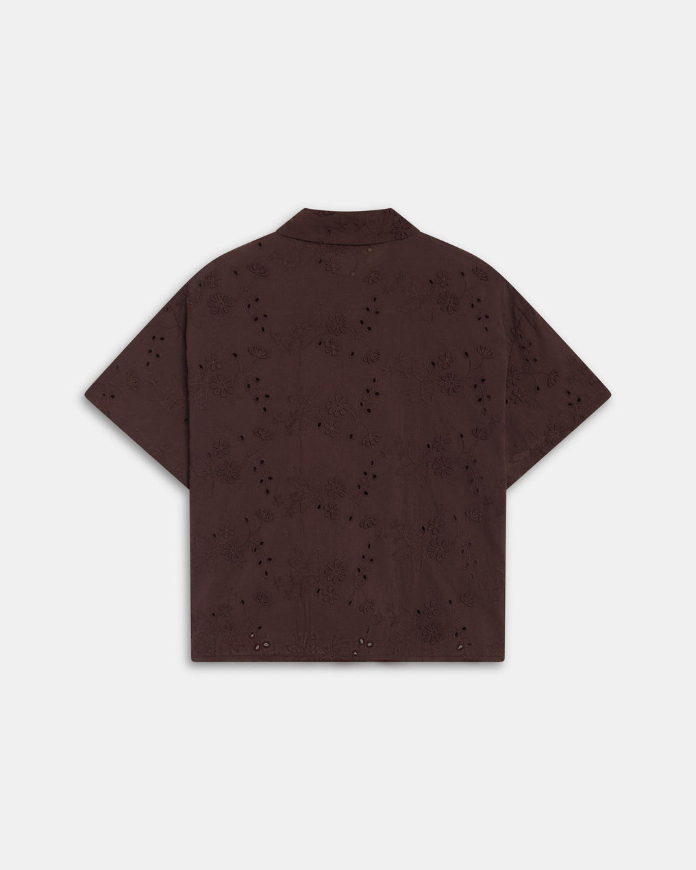 Chemise Manche Courte Ajourés Marron