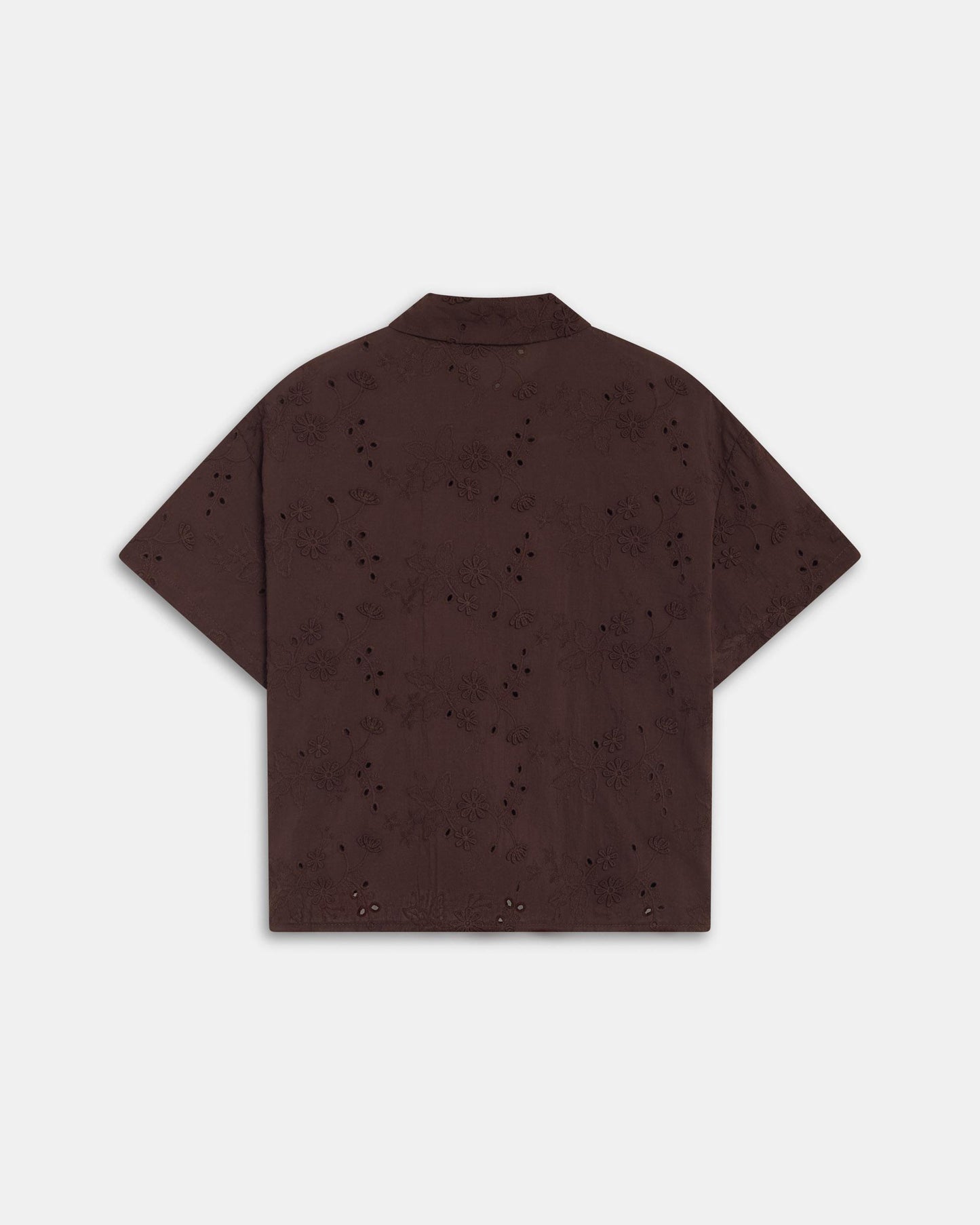 Chemise Manche Courte Ajourés Marron