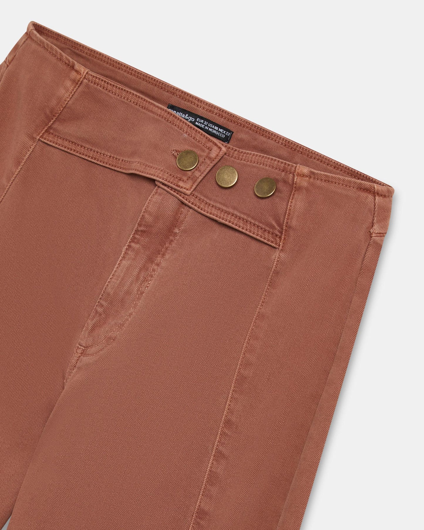 Jeans Cós Peça Botões Cobre