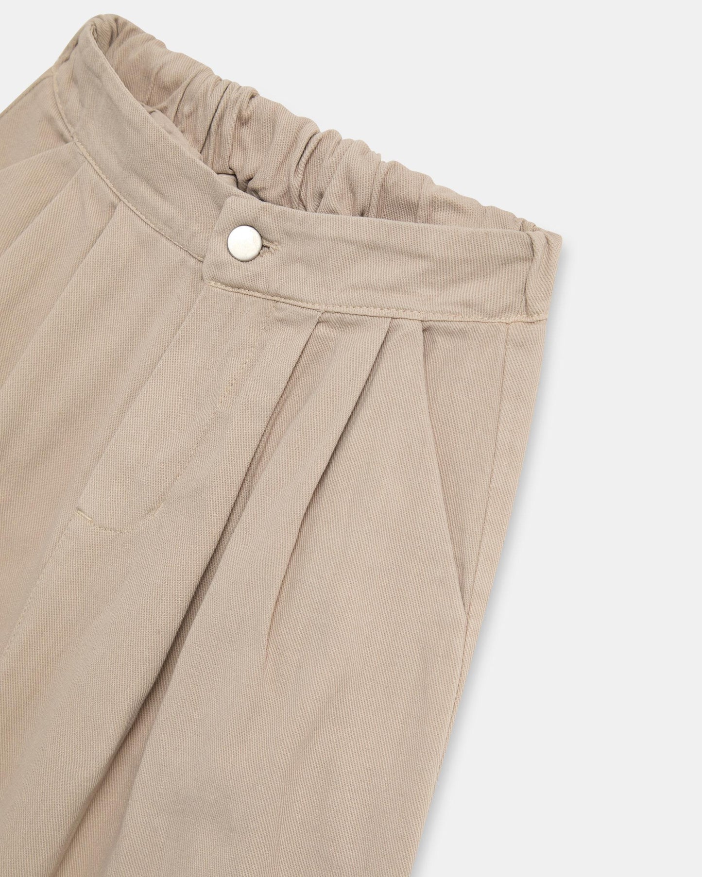 Pantalón Wide Leg Pinzas Beige