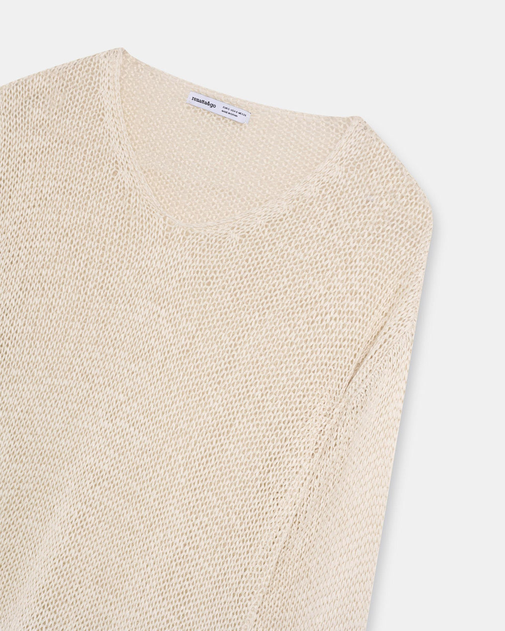 Jersey Calado Cuello Pico Beige