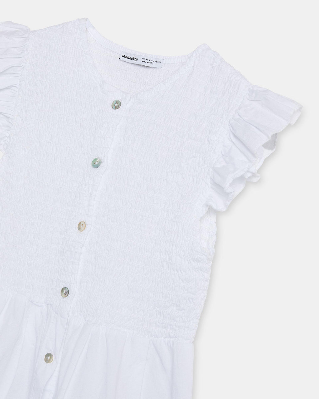Blusa Ninho de Abelha Botões Frente Branca