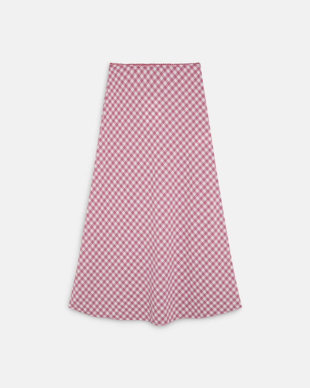 Falda Fluida Cuadros Rosa