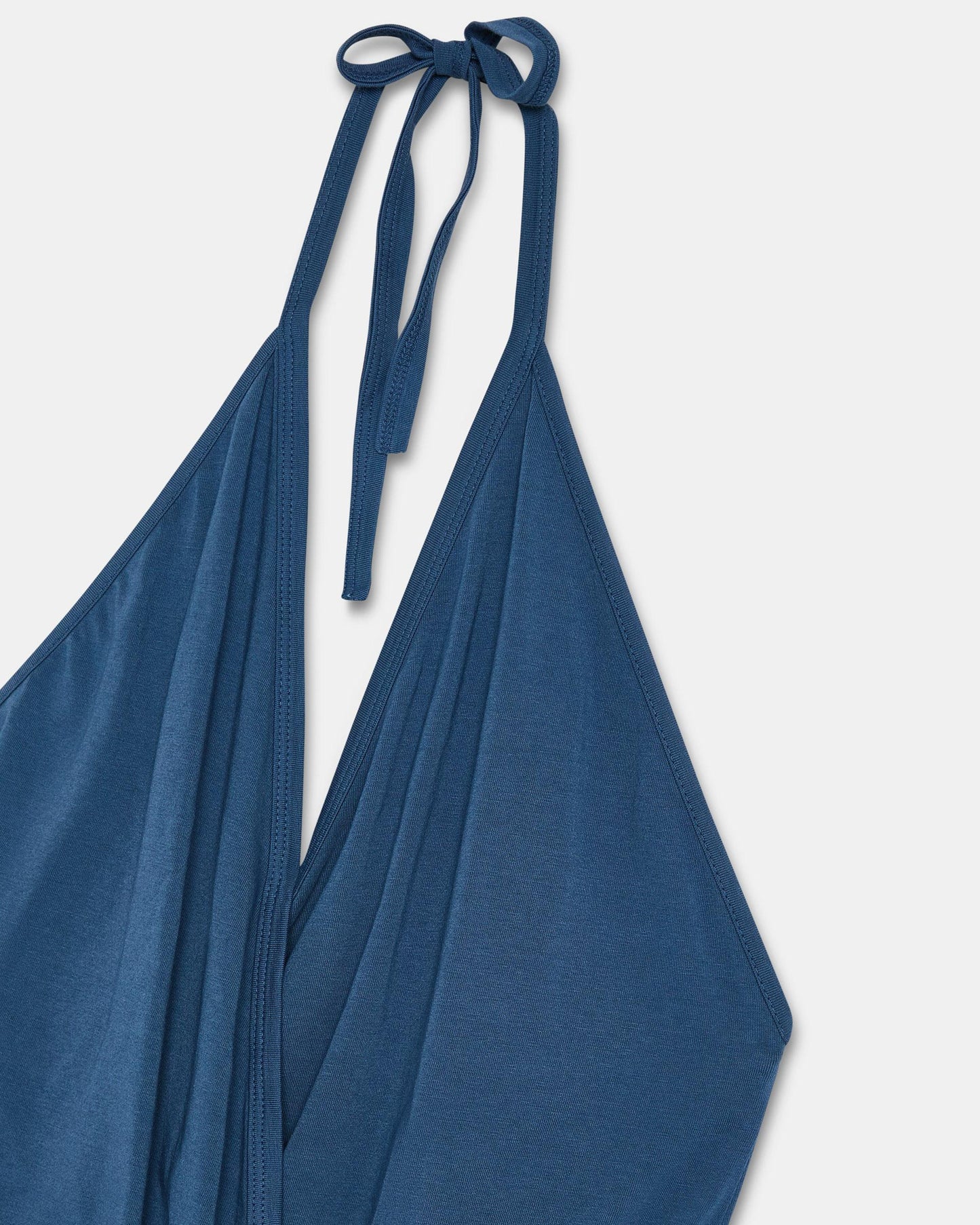 T-shirt Halter Cruzada Azul Marinho