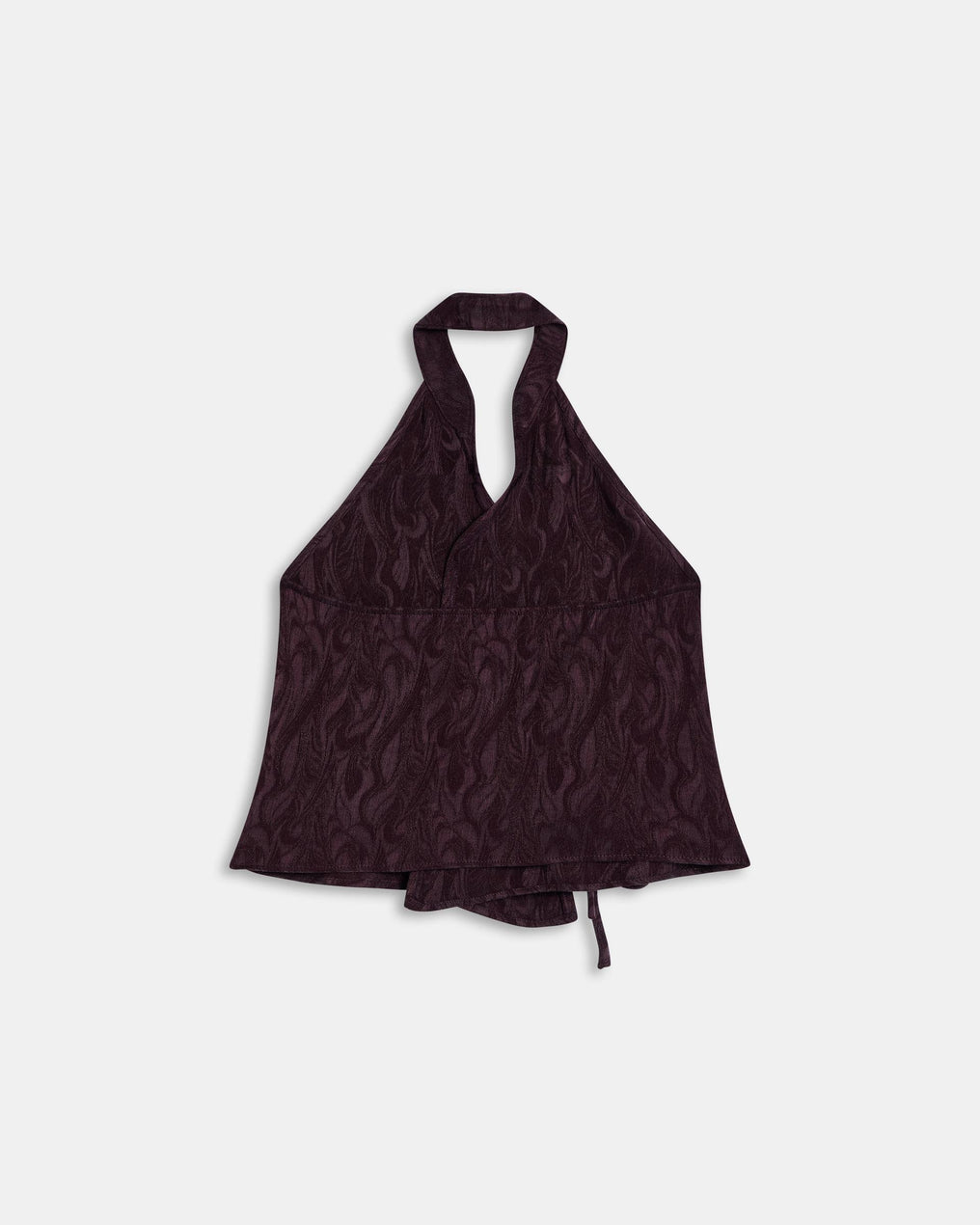 Top Halter Laçadas Jacquard Roxo
