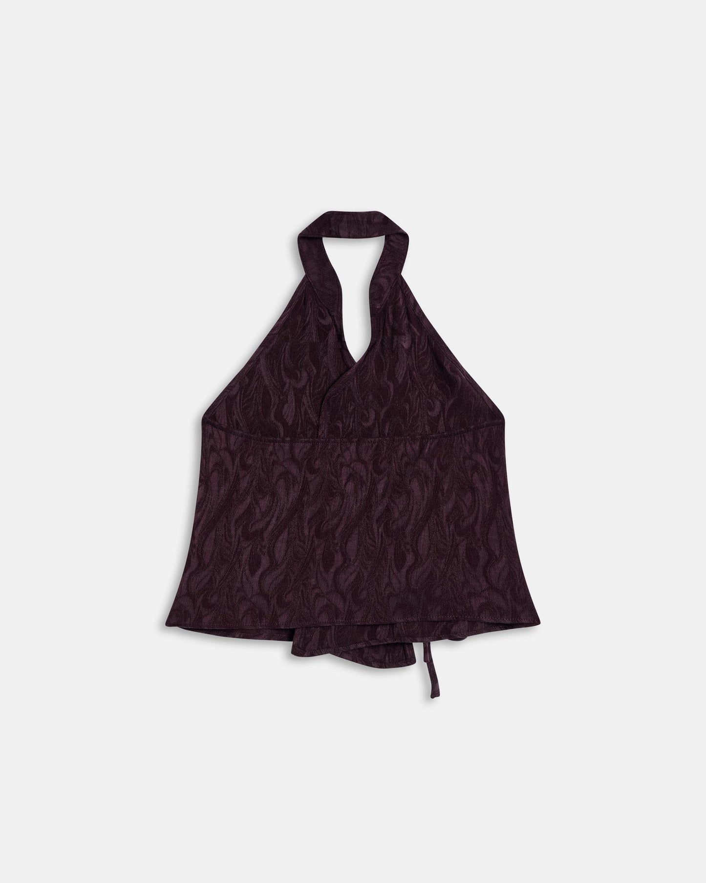 Top Halter Laçadas Jacquard Roxo