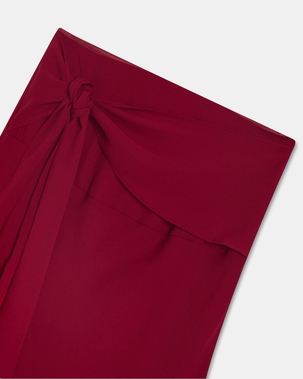 Burgundy Tie-Front Maxi Skirt