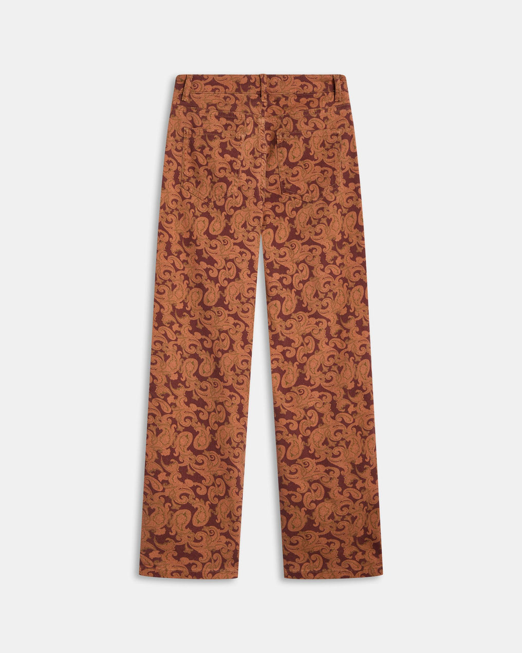 Orange Paisley Print Jeans