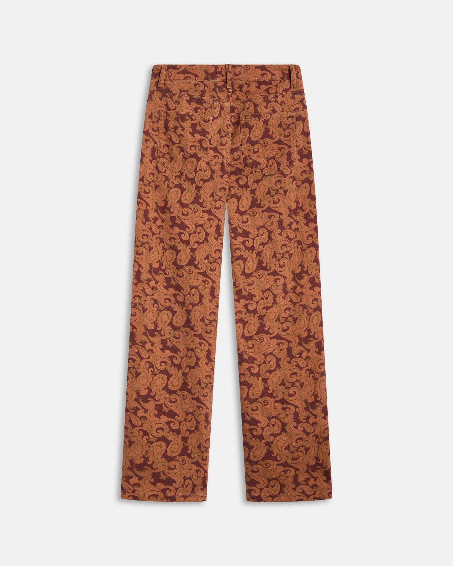 Orange Paisley Print Jeans