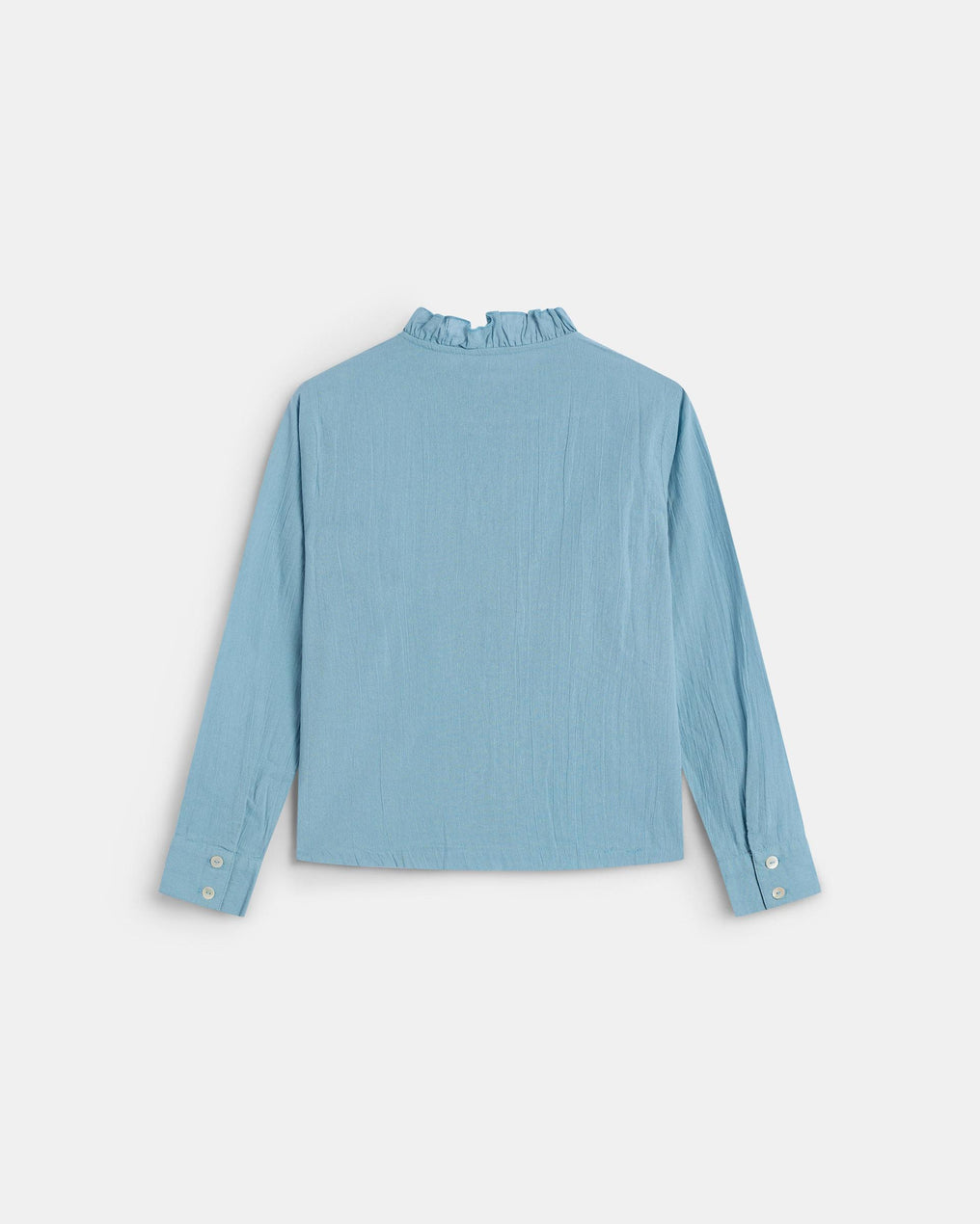 Blouse Volants Picot Bleu