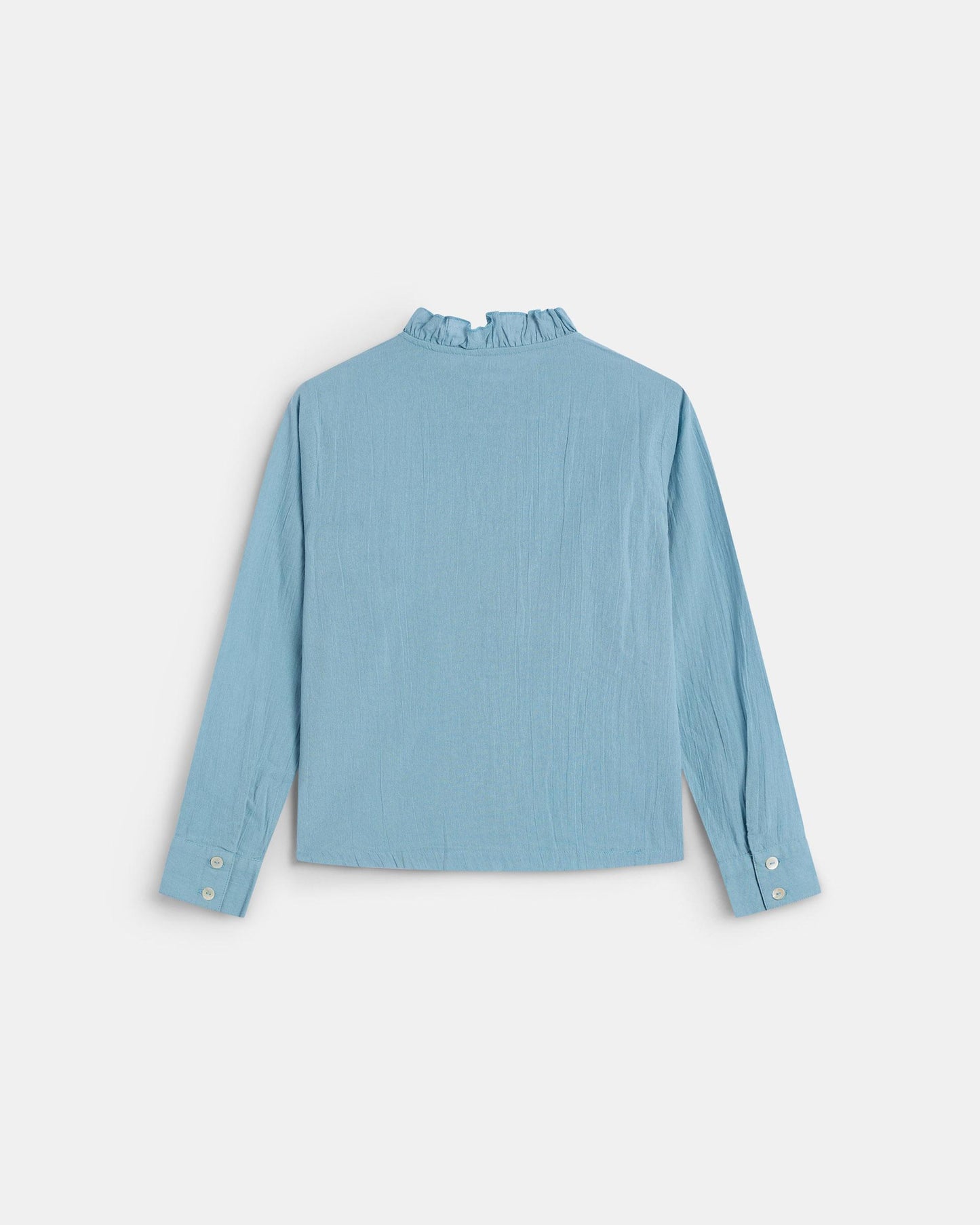 Blouse Volants Picot Bleu