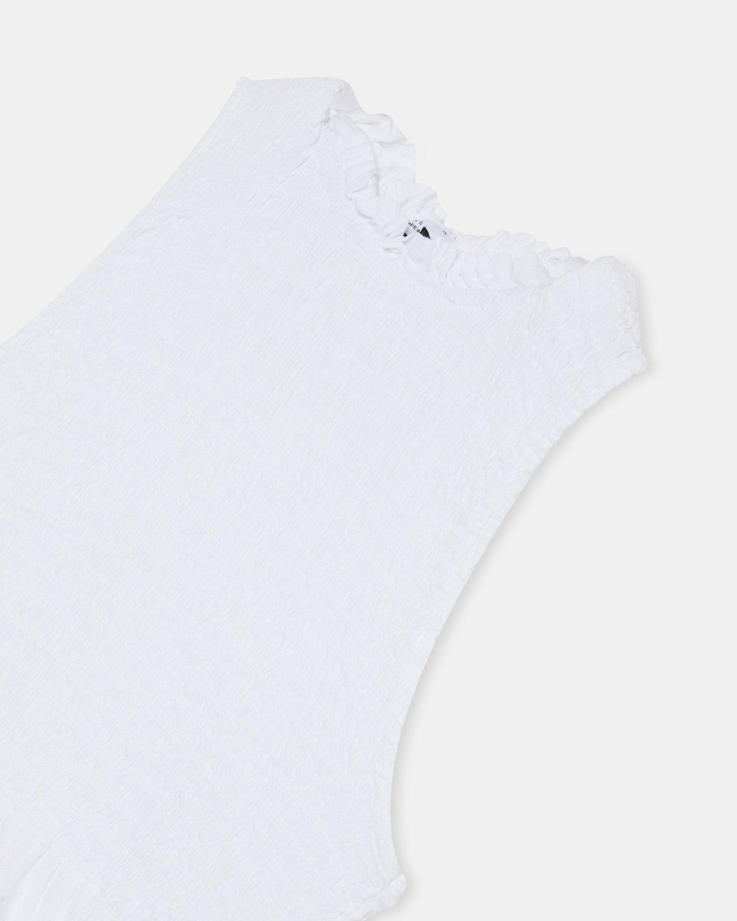 White Honeycomb Sleeveless Top