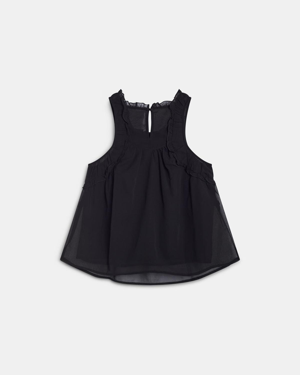 Black Ruffled Cami Top
