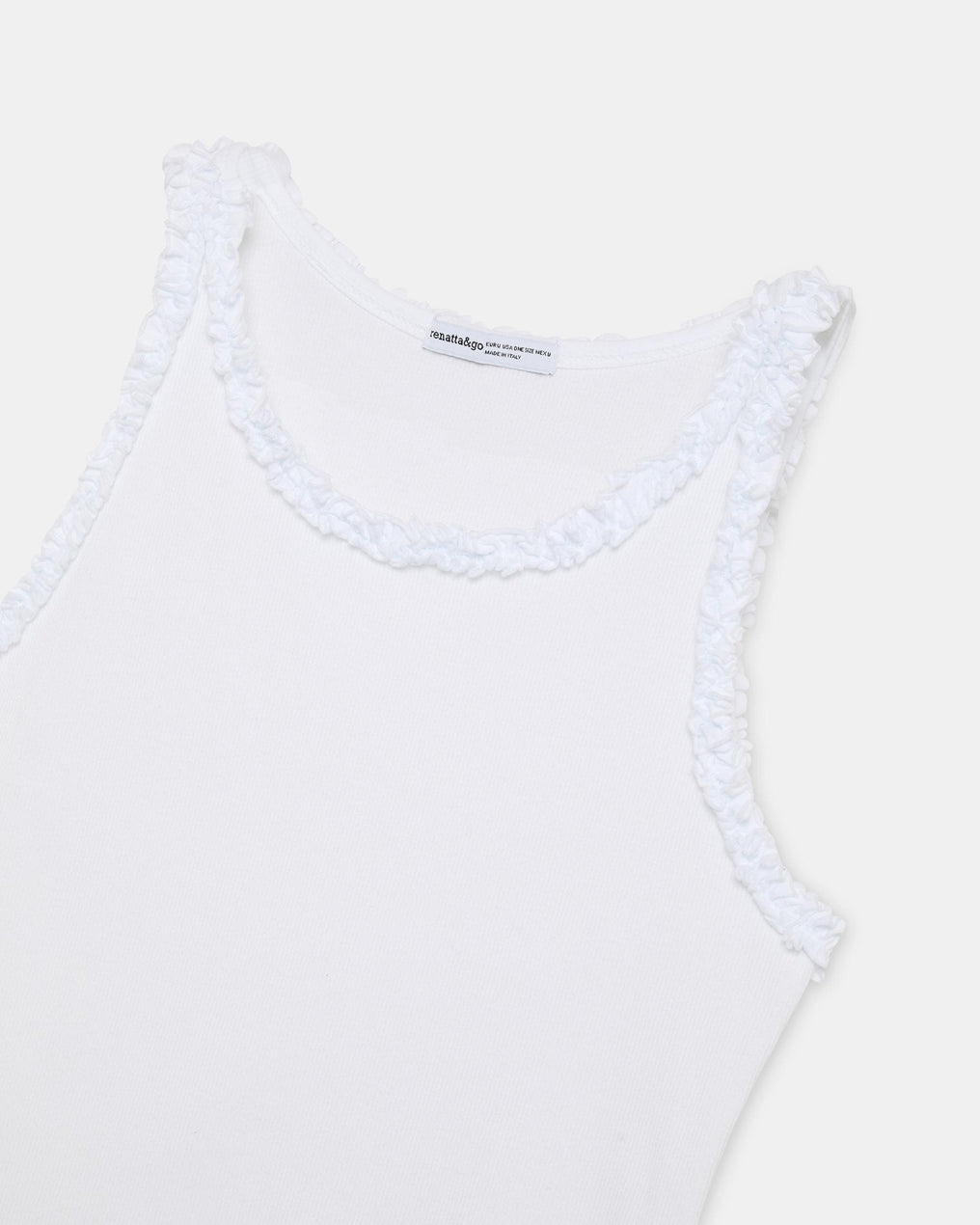 White Ruffle Tank Top