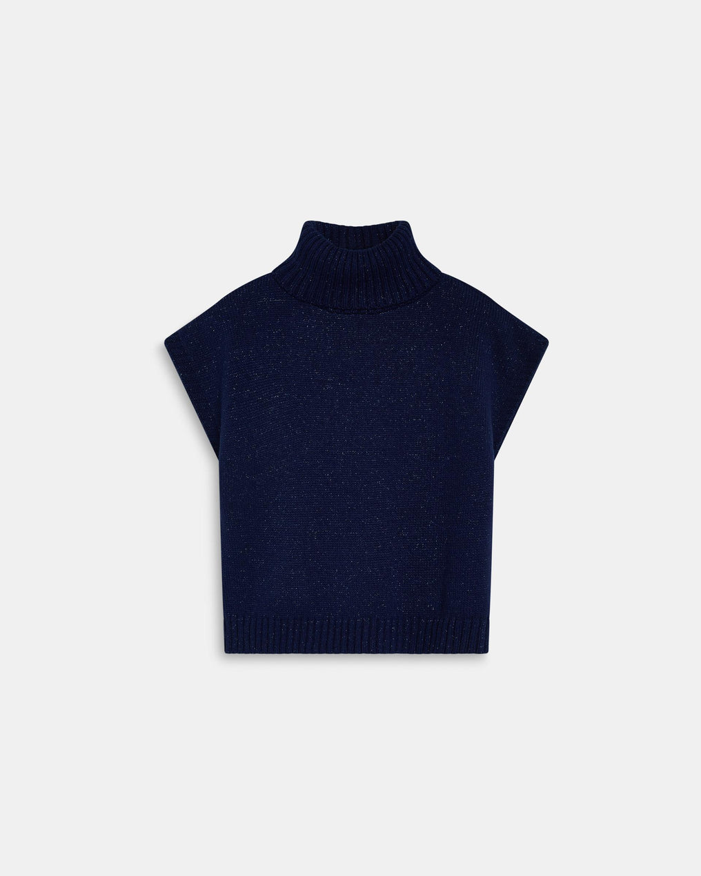 Chaleco Cuello Vuelto Lurex Azul Marino